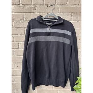Y2K Kenneth Cole Sweater Mens Medium Blue 1/4 Zip Performance Pullover